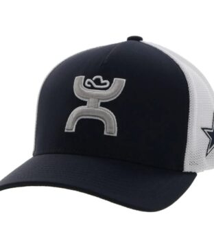 HOOEY “DALLAS” FLEXFIT HAT BLUE/WHITE W/ GREY & WHITE HOOEY LOGO