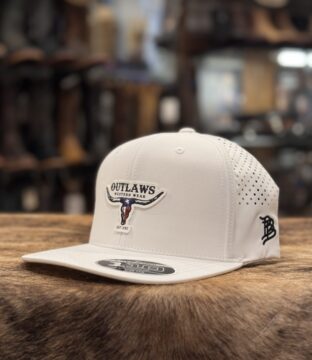 Outlaws White Flat Performance Texas Logo