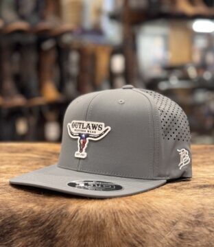 Outlaws Grey Flat Performance Texas Logo