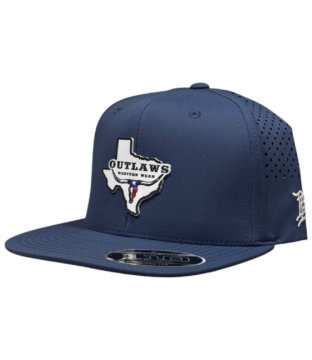 Outlaws Navy Flat Bill Performance Cap – PVC Texas Map Patch Exclusive OBBPVC-17