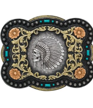 Nocona Indian Chief Skull Belt Buckle 37038