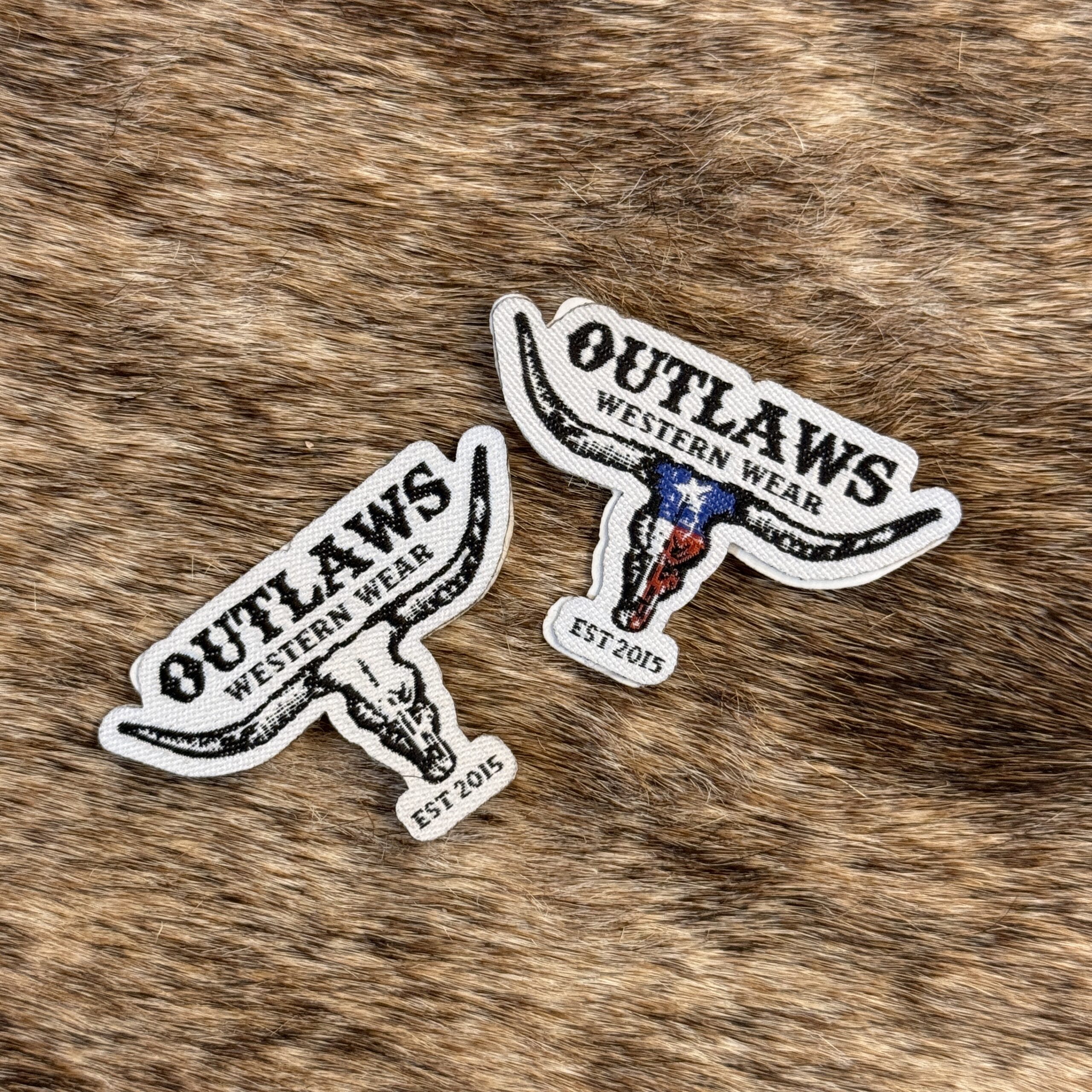 Outlaws Hat Patches Set of 2 OUTLAWS WESTERN WEAR