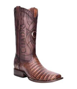 Men’s Cuadra Honey Brown Caiman Belly Square Toe Boots