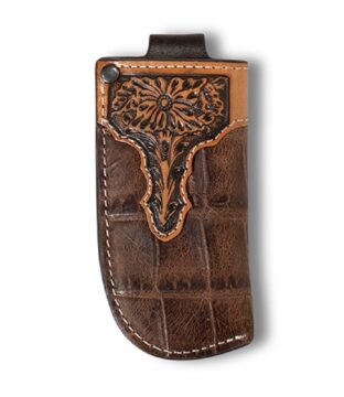 Ariat Vertical Knife Sheath Crocodile Print Brown