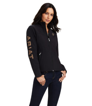 Women’s Ariat Team Softshell Black Leopard Jacket