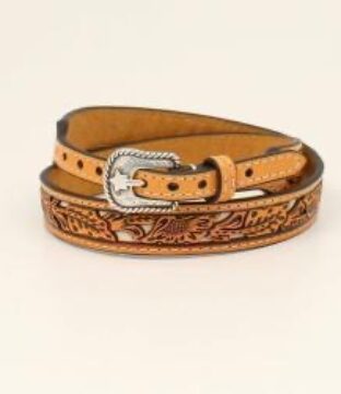 Genuine Leather Floral Tooled Hatband