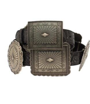 Women’s Ariat Oval Rectangle Black Conchos Belt A1531801