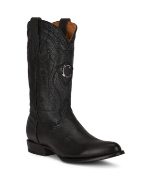 Men’s Cuadra Black Deer Round Toe Cowboy Boots CU682