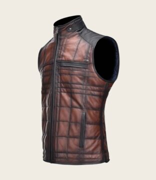 Men’s Cuadra Ovine Brown Leather Reversible Vest JC105