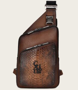 Cuadra Genuine Python Honey Shoulder Bag DU503