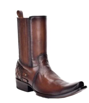 Men’s Cuadra Studded Honey Brown Zipper Boots CU406