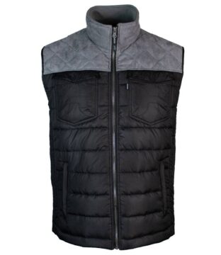 Men’s Hooey Black/Charcoal Packable Vest HV097BKCH