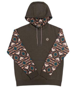 Men’s Hooey Summit Brown w/Aztec Hoodie HH1191BR