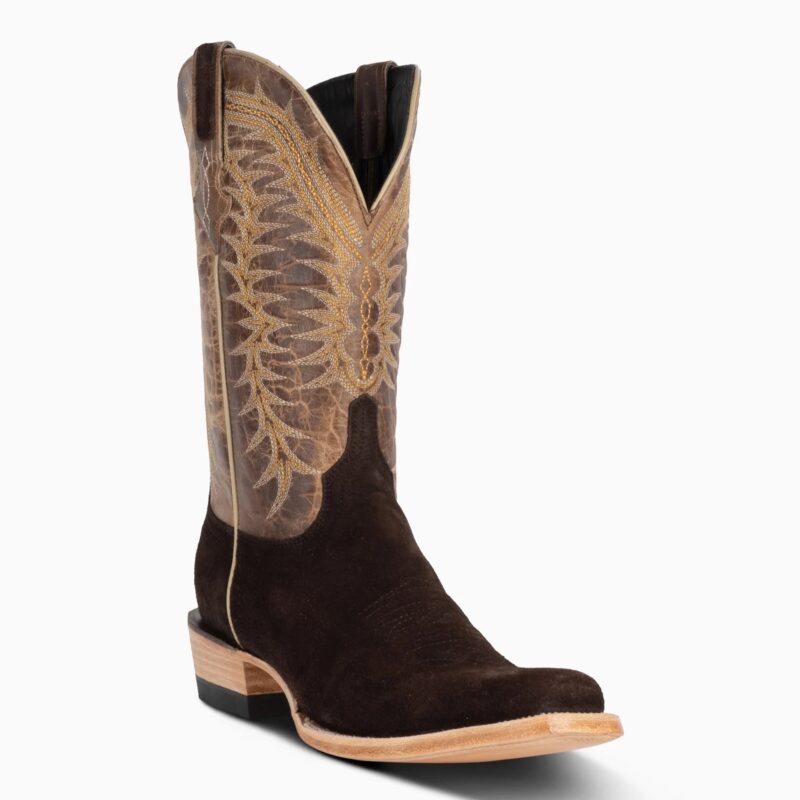 Men's Resistol Rough Out Chocolate Cutter Toe Cowboy Boots RB0409062CW