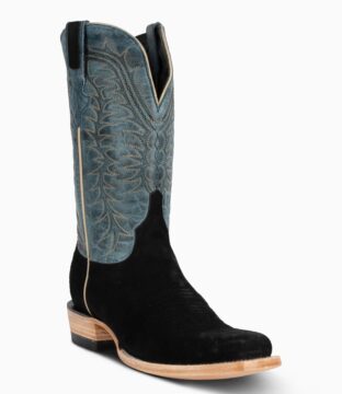 Men’s Resistol Rough Out Black Cutter Toe Cowboy Boots RB0401102CW
