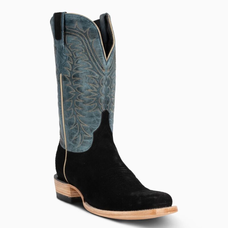 Men’s Resistol Rough Out Black Cutter Toe Cowboy Boots RB0401102CW