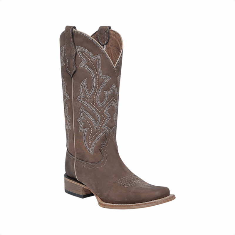Women's Circle G Embroidered Brown Square Toe Cowboy Boots L6256