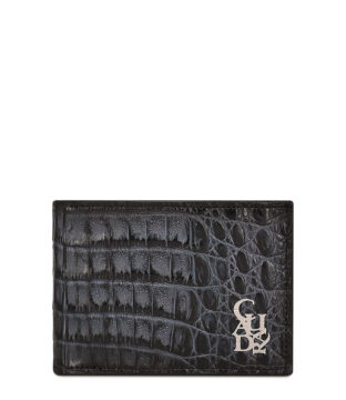 Cuadra Fuscus Lomo Crocodile Blue Bifold Wallet DU545