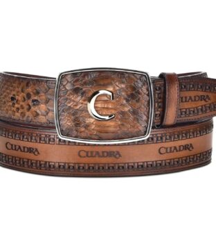 Men’s Cuadra Python Woven Brown Leather Belt BC200