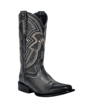 Women’s Cuadra Black Bovine Western Square Toe Boots CU991