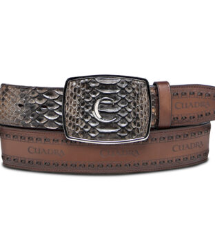 Men’s Cuadra Python Brown Leather Belt BC424