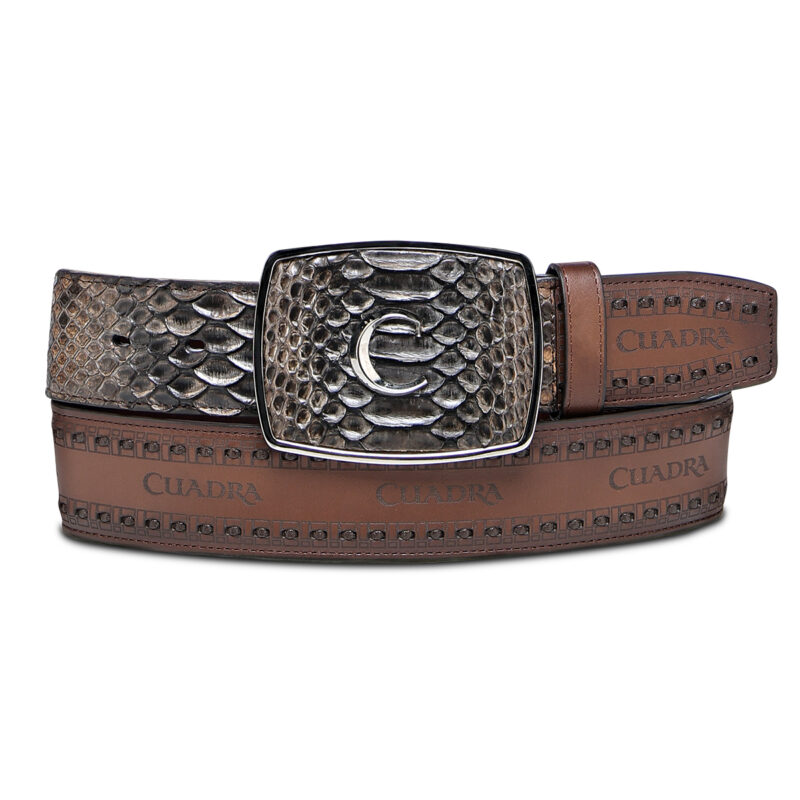 Men's Cuadra Python Brown Leather Belt BC424