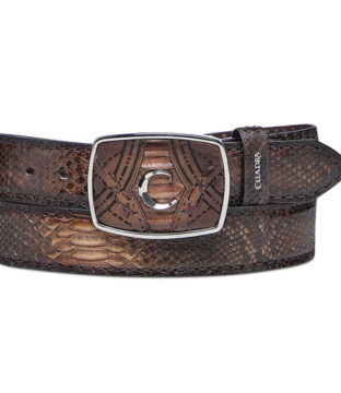 Men’s Cuadra Python Brown Leather Belt BC412