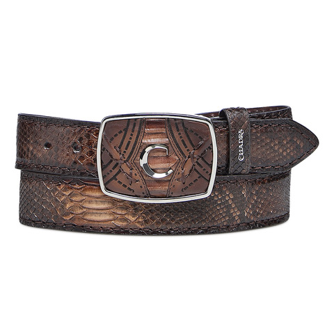 Men's Cuadra Python Brown Leather Belt BC412