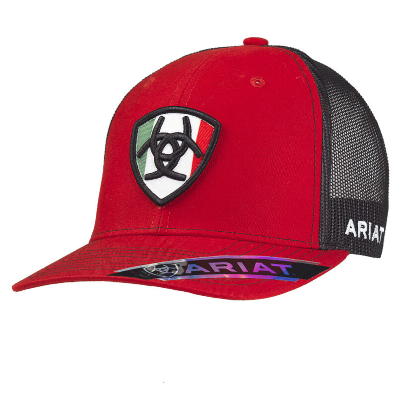 Ariat Mexico Logo Patch Snap Back Red / Black Cap A300011704