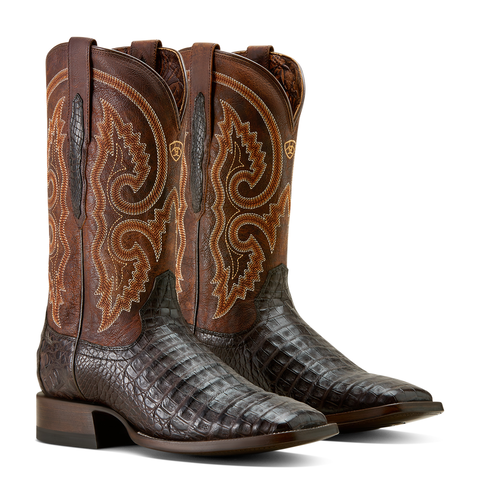 Men's Ariat Chocolate Caiman Belly Cowboy Boots 10063771