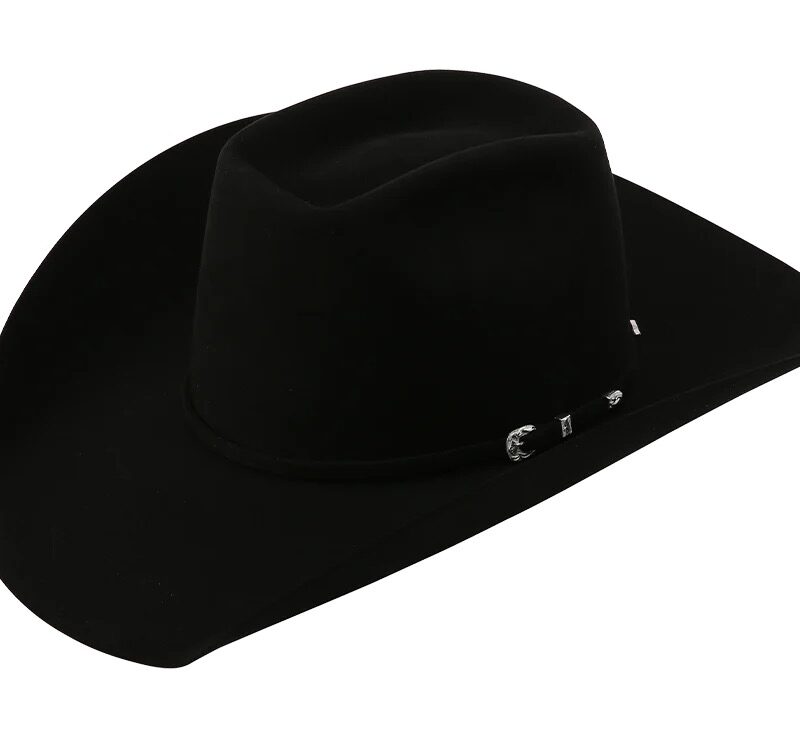 American Hat 7X Lucky Black Felt Cowboy Hat 4 1/4" Brim
