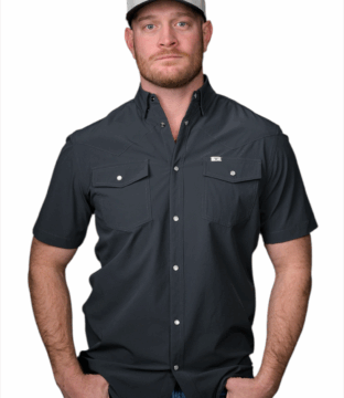 Men’s Ferrell Brand Core Grey Short Sleeve Snap Shirt FSS1002336
