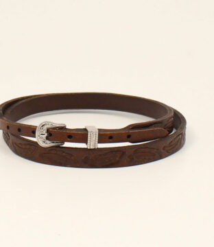 Genuine Leather Twister Brown Feather Tooled Hatband 0274402