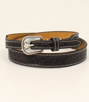 Genuine Black Leather Twister Hatband 0275301