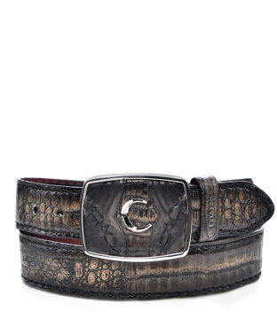 Men’s Cuadra Black & Sand Caiman Belt BC351