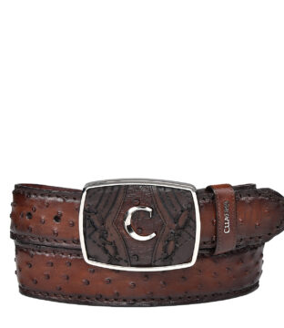 Men’s Cuadra Chesnut Full Quill Ostrich Belt BC353