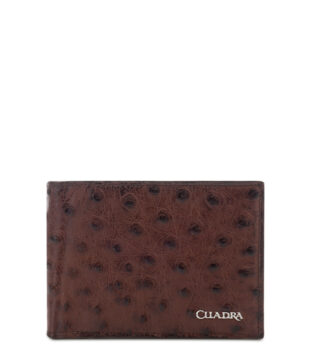 Cuadra Brown Full Quill Ostrich Bifold Wallet DU295