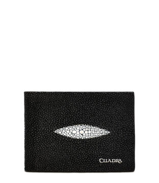 Cuadra Genuine Black Stingray Bifold Wallet DU582