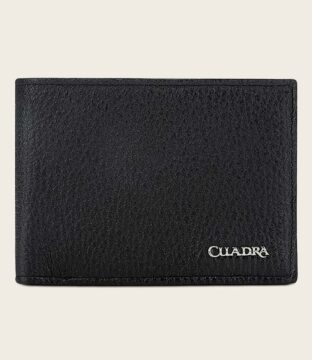 Cuadra Black Deer Skin Bifold Wallet DU176