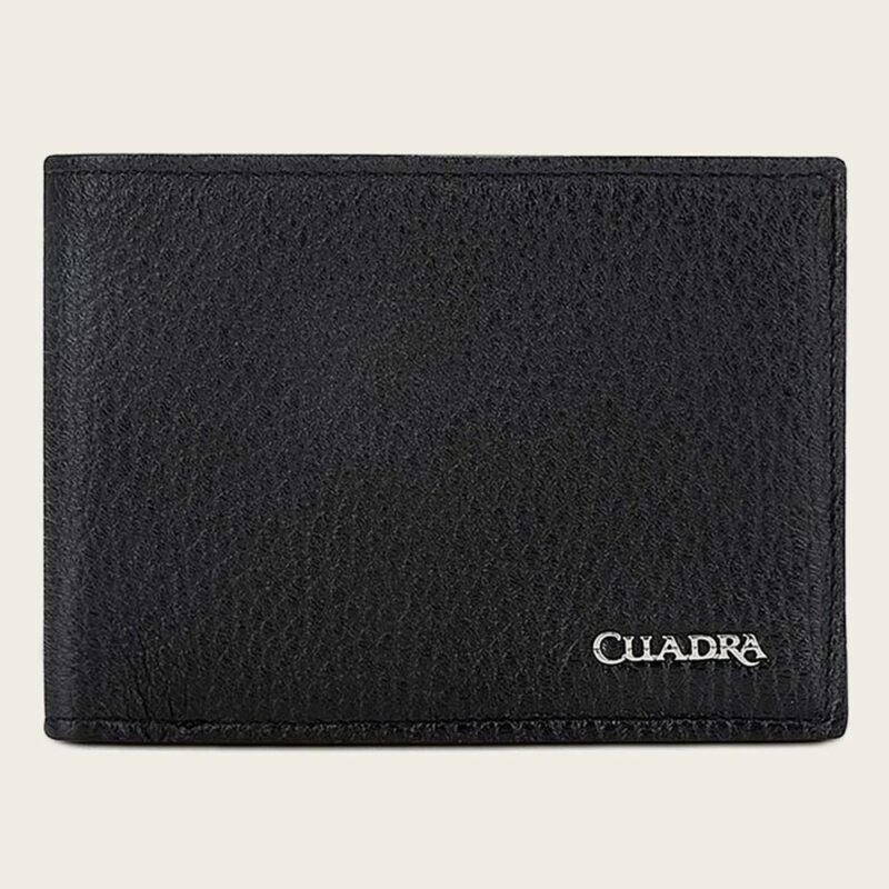 Cuadra Black Deer Skin Bifold Wallet DU176