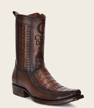 Men’s Cuadra Brown Fuscus Caiman Belly Zipper Boot CU698