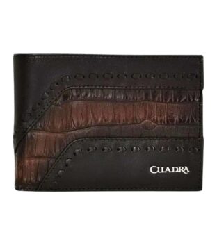 Cuadra Fuscus Caiman Brown Plunge Bifold Wallet DU483