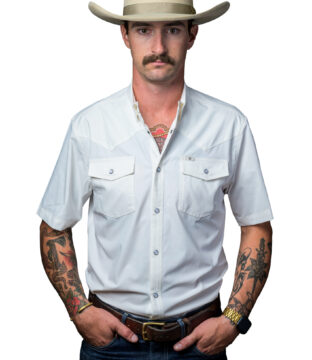 Men’s Ferrell Brand Short Sleeve Western Snap White Shirt FSS1002300