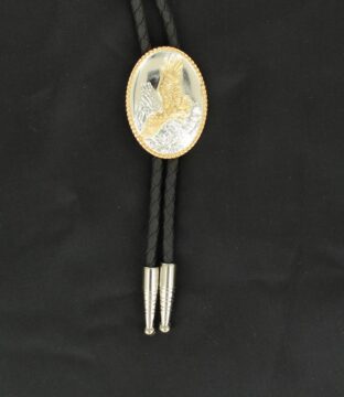 Golden Eagle Oval Bolo Tie – Gold Rope Edge 22253