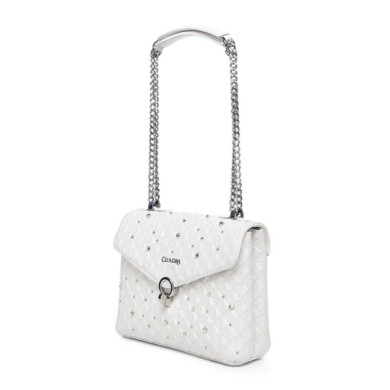 Women's Cuadra White Leather Bag DU732