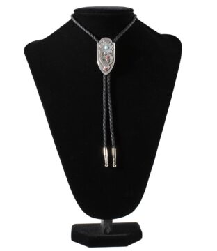 Floral Scroll Turquoise & Coral Bolo Tie 22405