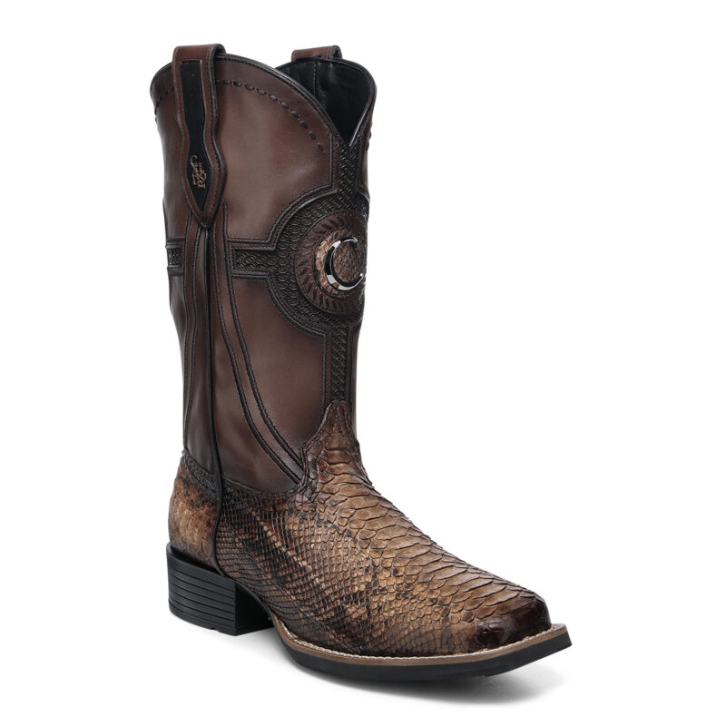 Men's Cuadra Honey Python Square Toe Boots CC222