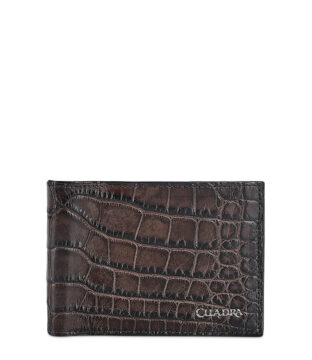 Cuadra Genuine Chocolate Alligator Bifold Wallet DU713