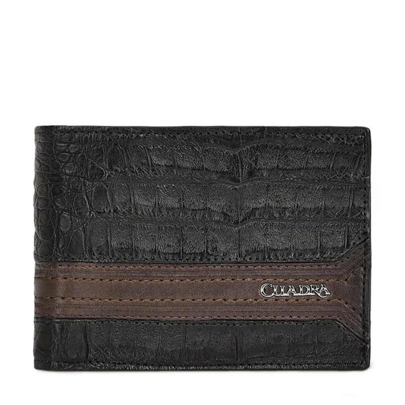 Cuadra Genuine Black Brown Caiman Wallet DU509